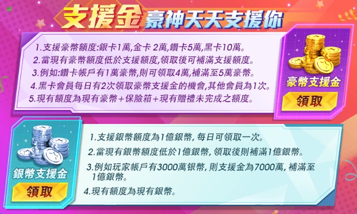 豪神娛樂城優惠:豪神支援金!豪神天天支援你!