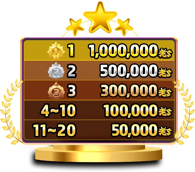 老子有錢優惠:公主寶劍押注榜,最高送1,000,000老幣